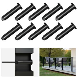 [Patent] Coliwel 10 Packs 1/8" Black Swageless Invisible Cable Railing Kit T316 Stainless Steel Tensioner and Terminal Fittings Hidden for 2"x2" Metal Post Cable Railing Hardware