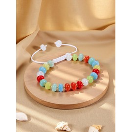 CrystalTears Crystal Bracelet for Women Colorful Boho Gemstone Beaded Bracelets Natural Healing Crystal Stone Bead Bracelet Summer Beach Jewellery Gifts for Women Mum Christmas Birthday