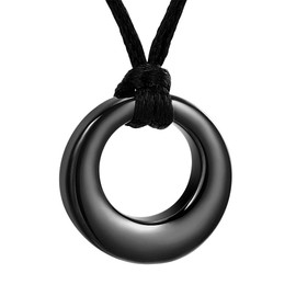 QGJNSGC Memorial Necklace Pendant for Cremated Remains and Hair, Round, Stainless Steel, Waterproof, Women's Hand-Held Memorial Necklace
