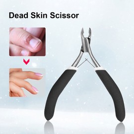 Professional Stainless Steel Nail Cuticle, Manicure Pedicure Nail Nipper Clipper For Cuticle Pushers Dead Skin Scissor(Black)