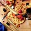 Luxshiny 4pcs Golden Stainless Steel Serving Tongs for Cooking, BBQ,