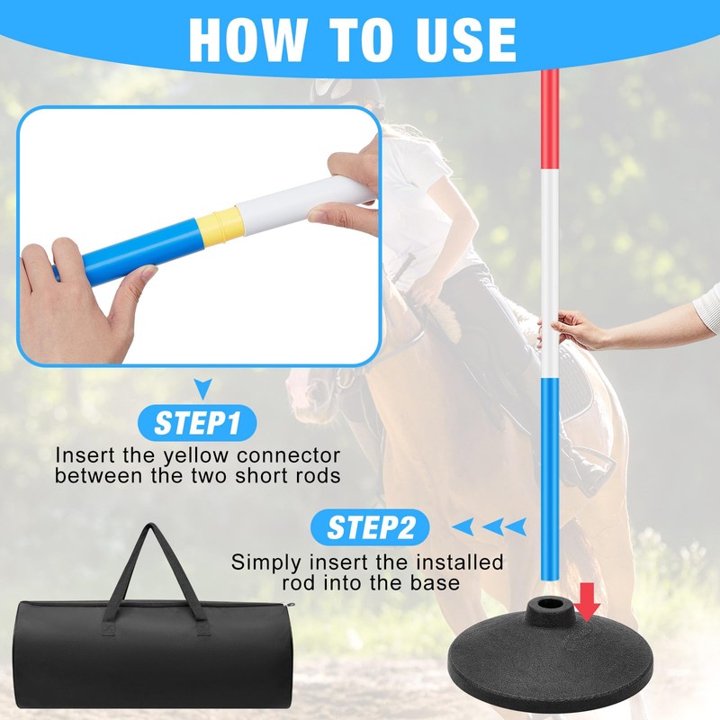 6 Pcs 6ft Pole Bending Poles for Horses,Thickened Heavy Duty