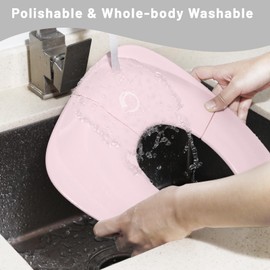 Foldable Travel Toilet Seat for Children on the Go: Seat Reducer Toilet Attachment Toilet Seat Non-Slip Stable Foldable Safe and Comfortable (Pink)