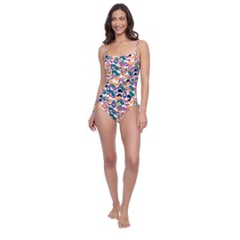Profile by Gottex Women's Standard Natural Essence Square Neck One Piece Bathing Suit, Multicolor