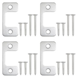 ITROLLE 4Pcs Electronic Lock Adjustable Side Stop Stainless Steel Door Frame Grommets with Screws Stainless Steel Guided Door Stop Home Security Attack Plate Adjustable Post Plate