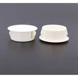 VictorsHome Hole Plugs Plastic 19mm (3/4") Fit for 18.5-19mm Diameter Locking Hole Tube, Flush Type Panel Insert End Caps Fastener Cover for Kitchen Cabinet Furniture White 25pcs