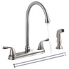 SHACO Kitchen Faucet with Side Sprayer, Stainless Steel 2 Handle
