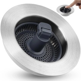 Hygie Rinse Upgraded 3 in 1 Kitchen Sink Drain Strainer and Stopper