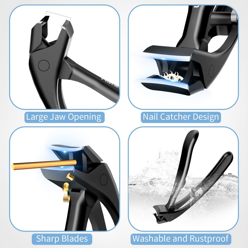 Toenail Clippers for Seniors Thick Toenails, Angled Head Toe Nail