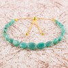 OdrillionGems Natural Emerald Gemstones Bolo Bracelets, Plain Beads, 14K Gold