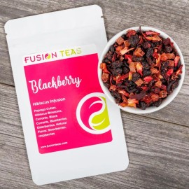 Fusion Teas Blackberry Hibiscus Fruit Tea - Herbal Loose Leaf Tisane - Fusion Teas - Sample (.8 Ounce)