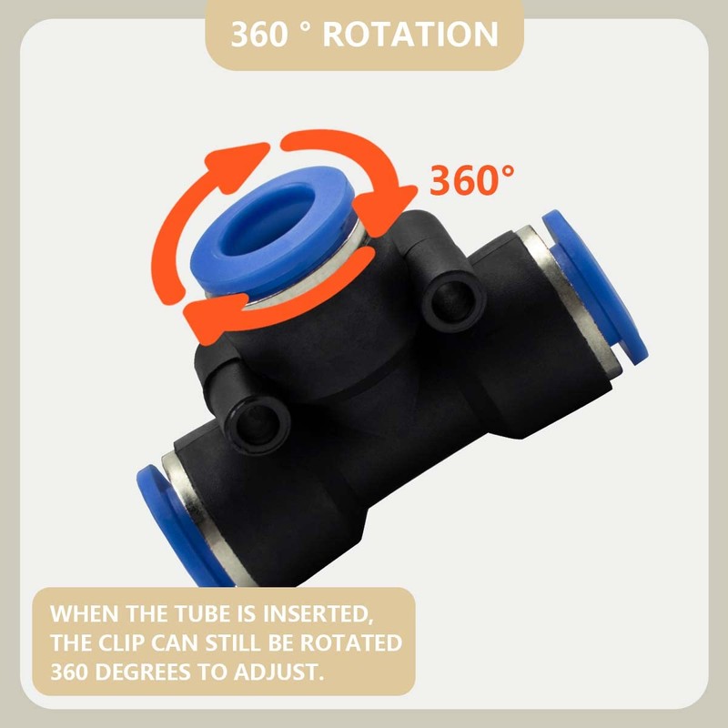 Bwintech 12 Pcs 10mm 3 Way Tee Push in Connect