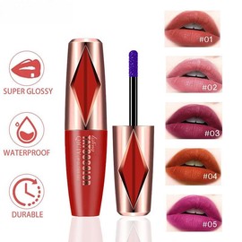 [NEW 5PCS] Non-Stripping Lip Gloss, Peel-Off Lip Balm, Wipe-Off Color Liquid Lipstick, Tattoo Lip Glaze, Matte Highly Pigmented Long Lasting Waterproof Lipstick - Color: #01