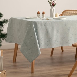 GAMUSI Christmas Jacquard Gold Yarn Dining Table Cloth Rectangle Christmas Decoration 140x100cm Natural