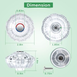 Dreyoo Shower Faucet Handle Replacement for 940-240 and 940-950A, Shower Handle Compatible with Price Pfister Avante Kitchen, Bath, Tub and Shower Faucets, Single Shower Knob Replacement, Acrylic