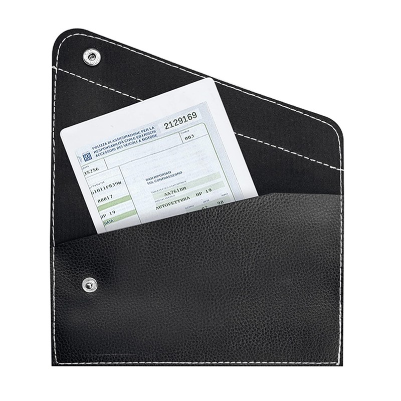 Pubblimania Faux Leather Document Wallet with Button Closure, Ideal for