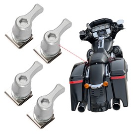 Bravema Motorcycle Saddlebag Lever Lock Fasteners Bolts Nuts Theft Deterrent System Twist Block Fit For Harley Davidson Touring CVO Road Street Glide Softail (Chromed)
