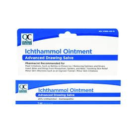 Quality Choice Ichthammol Ointment 20%, Advanced Drawing Salve, Soothing Skin Relief for Plant Irritations, Splinter, Slivers, Acne, Boils, Ingrown Hairs & Nails,Bug Bites & Stings, 1oz Tube
