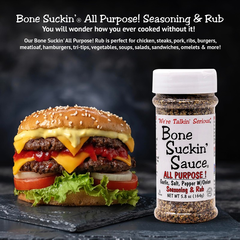 Bone Suckin' All Purpose Seasoning & Rub, Zero Calorie, Sugar