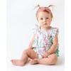RuffleButts Vibrant Flamingo Classic Ruffle Romper - 6-12m, Vibrant Flamingo,