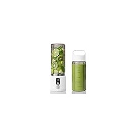 Portable Personal Blender 17oz, USB-C Rechargeable Smoothie and Shake Maker with LED Display for Home, Travel and Office