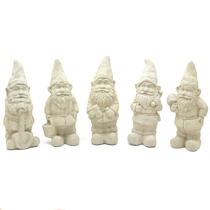 Garden Gnome with Bucket: Solid Durable Stone Statue with Vintage