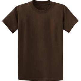 Clothe Co. Mens Heavyweight Cotton T-Shirt Plain Tee (Available in Big & Tall), Brown, L