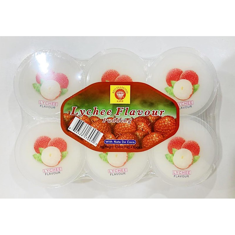 Lychee Flavour Pudding with Nata De Coco, (3.88 OzX6 Cups),2