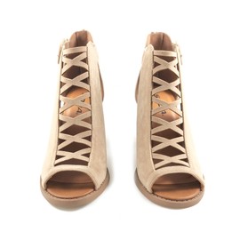 Soda Womens Fahsoin Aran Open Toe Heel Sandal,Natural Nbpu,7