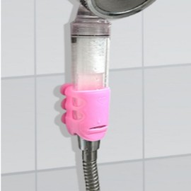Simple shower holder Suction type simple holder Shower holder Shower holder Rotating holder Bathroom supplies Bathroom organization Bathroom holder shower donation pink 4ea