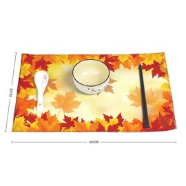 Juego de 6 manteles individuales de otoño, diseño de hojas de arce para decoración de mesa de comedor, manteles individuales de lino de algodón lavables, tapetes de mesa de otoño para cocina, cena,