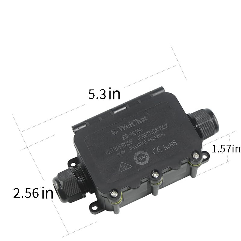Junction Box Outdoor Waterproof IP68, 2Way M20, Electrical Boxes Extension