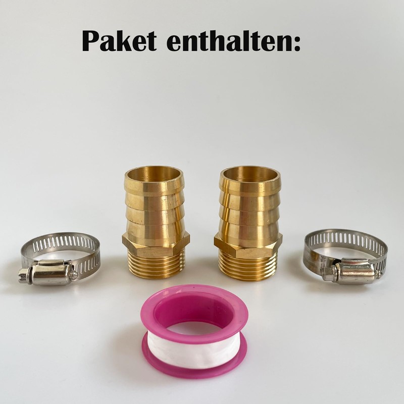 2Pcs Brass Barb Hose Fitting Connectors, Brass Pipe Fitting Adapter