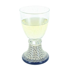 Blue Rose Polish Pottery Small Dots Wine Glass