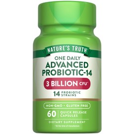 Nature's Truth Probiotics Capsules | 3 Billion CFU | 60 Count | for Men and Women | 14 Strains | Non-GMO & Gluten Free Supplement