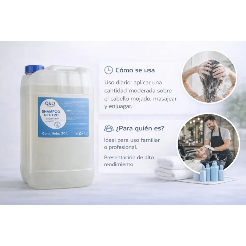 Shampoo Neutro Base Sin Sulfatos/parabenos Piel Sensible 20l
