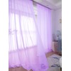 Window Purple Sheer Curtains 72 Inches Long 2 Panels Basic