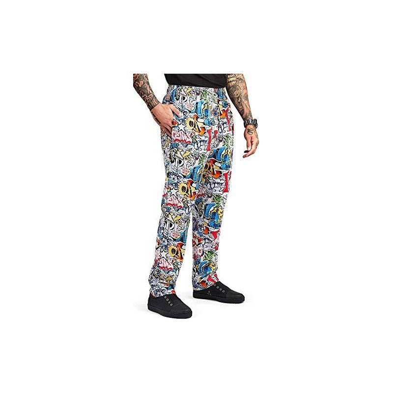 ChefUniforms.com Men's Graffiti Print Baggy Chef Pant (2X)