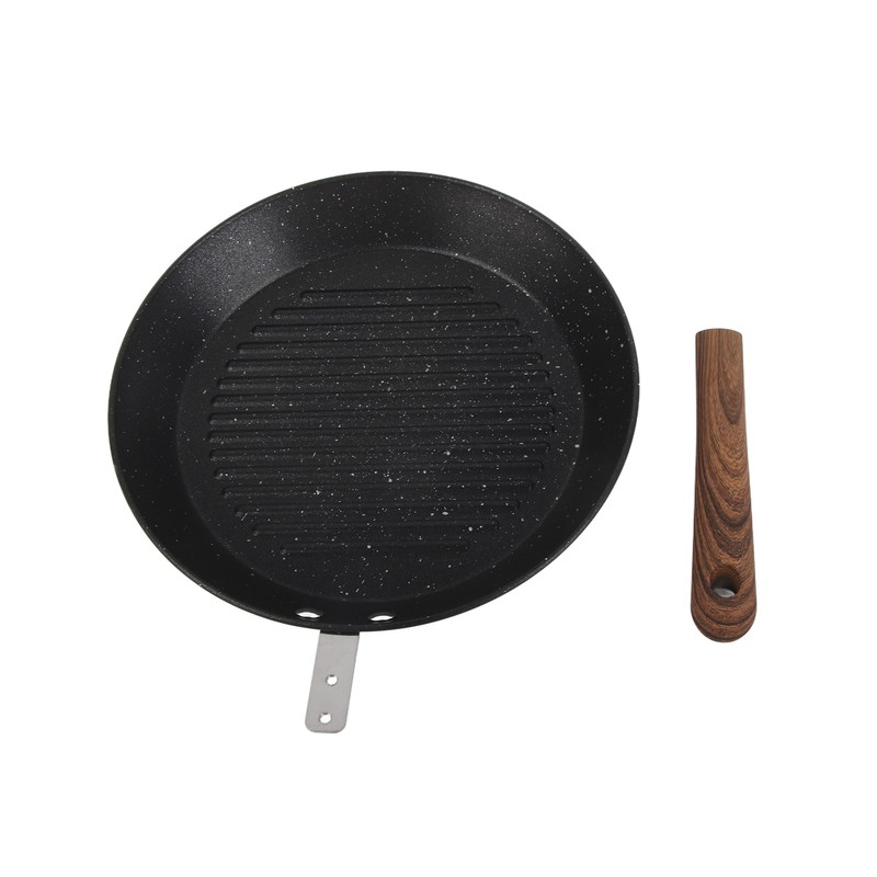 Round Grill Pan Universal Non Stick Multifunctional Flat Bottom Frying