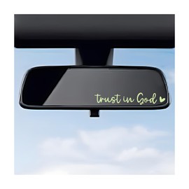 DXNQ 4 PCS Trust in God Rearview Mirror Decals, Automotive Vinyl Rear View Mirror Decorative Stickers, Waterproof Trust in God Stickers for Car Truck Laptop, Car Accessories (Luminous)