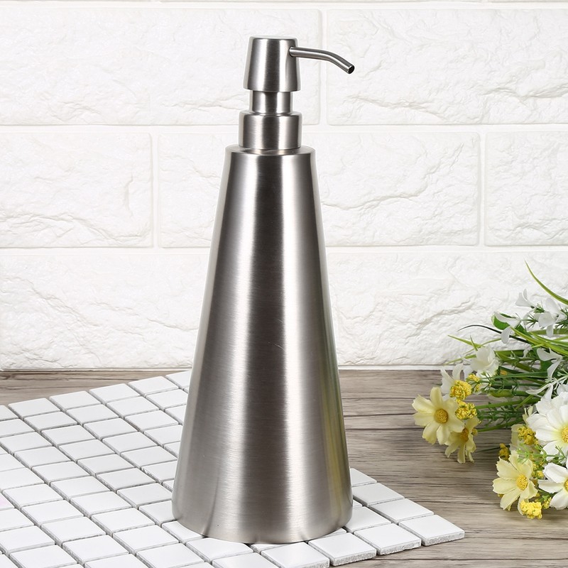 1PC 800ml Large Capacity Stainless Steel Pump Soap Dispenser Countertop
