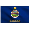 DMSE Kansas State Flag 3X5 Ft Foot 100% Polyester 100D