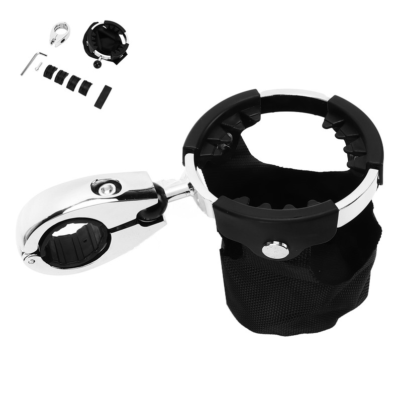 Motorcycle Cup Holder 360° Swivel Ball Mount Drink Water Bottle