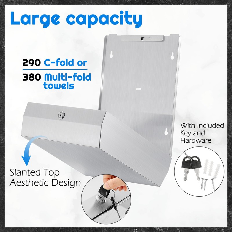 Kritkin 2 Pcs Commercial Soap Dispenser and Paper Towel Dispenser