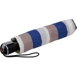 Knirps Large Duomatic Stripe Women's Pocket Umbrella, Stripe Blue, Stylish