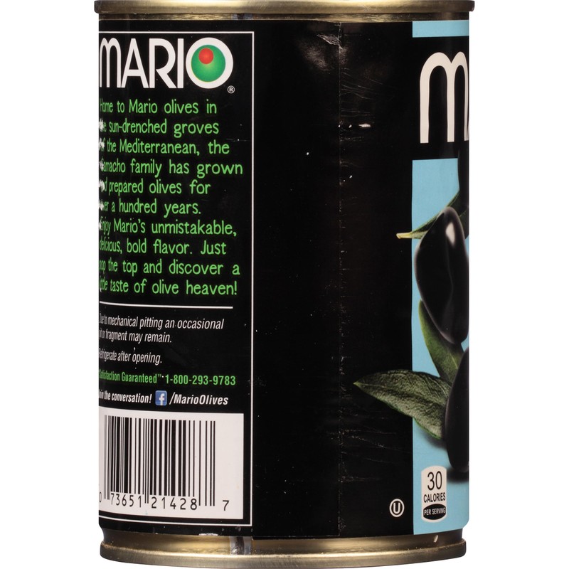 Mario Camacho Foods Black Olives, Large Pitted, 6.0 Ounce (Pack