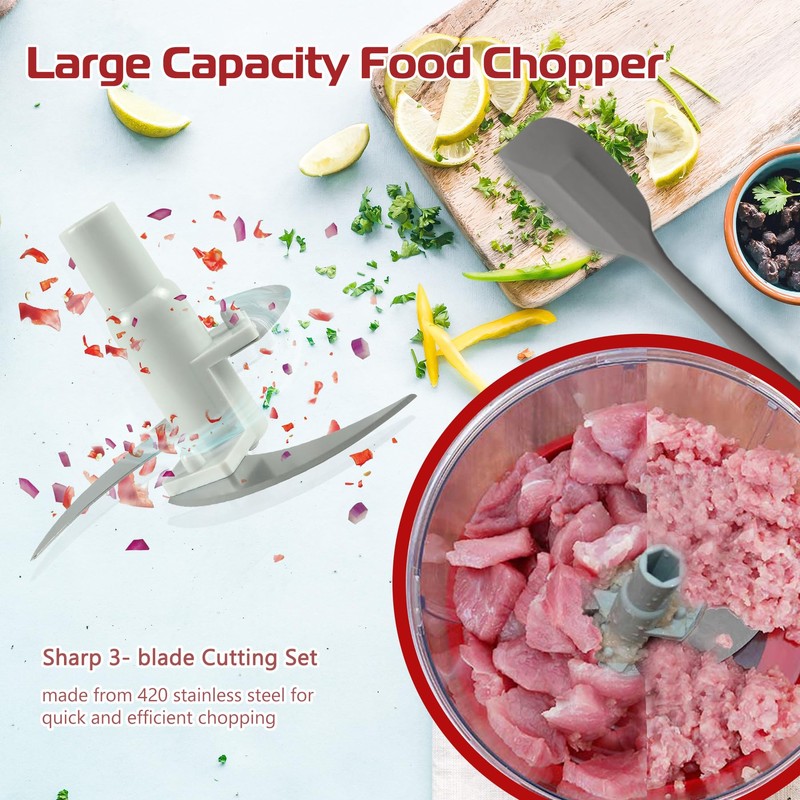 Manual Food Processor,Hand Powered Crank Food Processor Chopper,Food Vegetable Onions