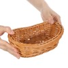 Small Poly Wicker Woven Bread Basket, Plastic Wicker Serving Basket