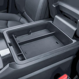 HGWEI Center Console Organizer Compatible with Honda Pilot 2023-2025 and 2024 2025 Ridgeline/Passport Interior Accessories, 2PCS Armrest Storage Box Secondary Dividers Insert Compartment Tray, Black