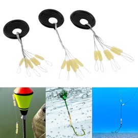 Conskyee 600 Pcs Fishing Bobber Stopper，6 in 1 Fishing Float Stops, Soft Beads Floats Stop for Coarse Fishing, Column Stoppers for 0.15 to 0.4 mm Float Sinker Line, S